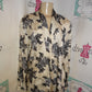 Vintage Valerie Stevens Cream/Gray Black Blouse Size 1x