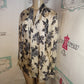 Vintage Valerie Stevens Cream/Gray Black Blouse Size 1x
