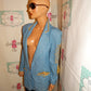 Vintage Jean /Gold Detail Blazer Size L