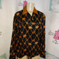 Vintage Laura Jane Black/Gold Chain Blouse Size L
