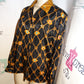 Vintage Laura Jane Black/Gold Chain Blouse Size L