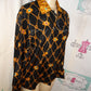 Vintage Laura Jane Black/Gold Chain Blouse Size L