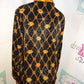 Vintage Laura Jane Black/Gold Chain Blouse Size L