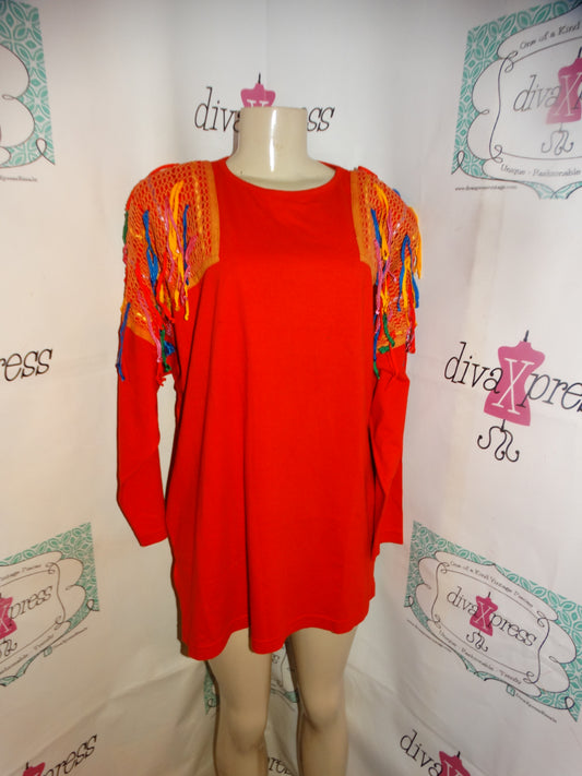 Vintage Red Shingle Sleeve Shirt Size 2x