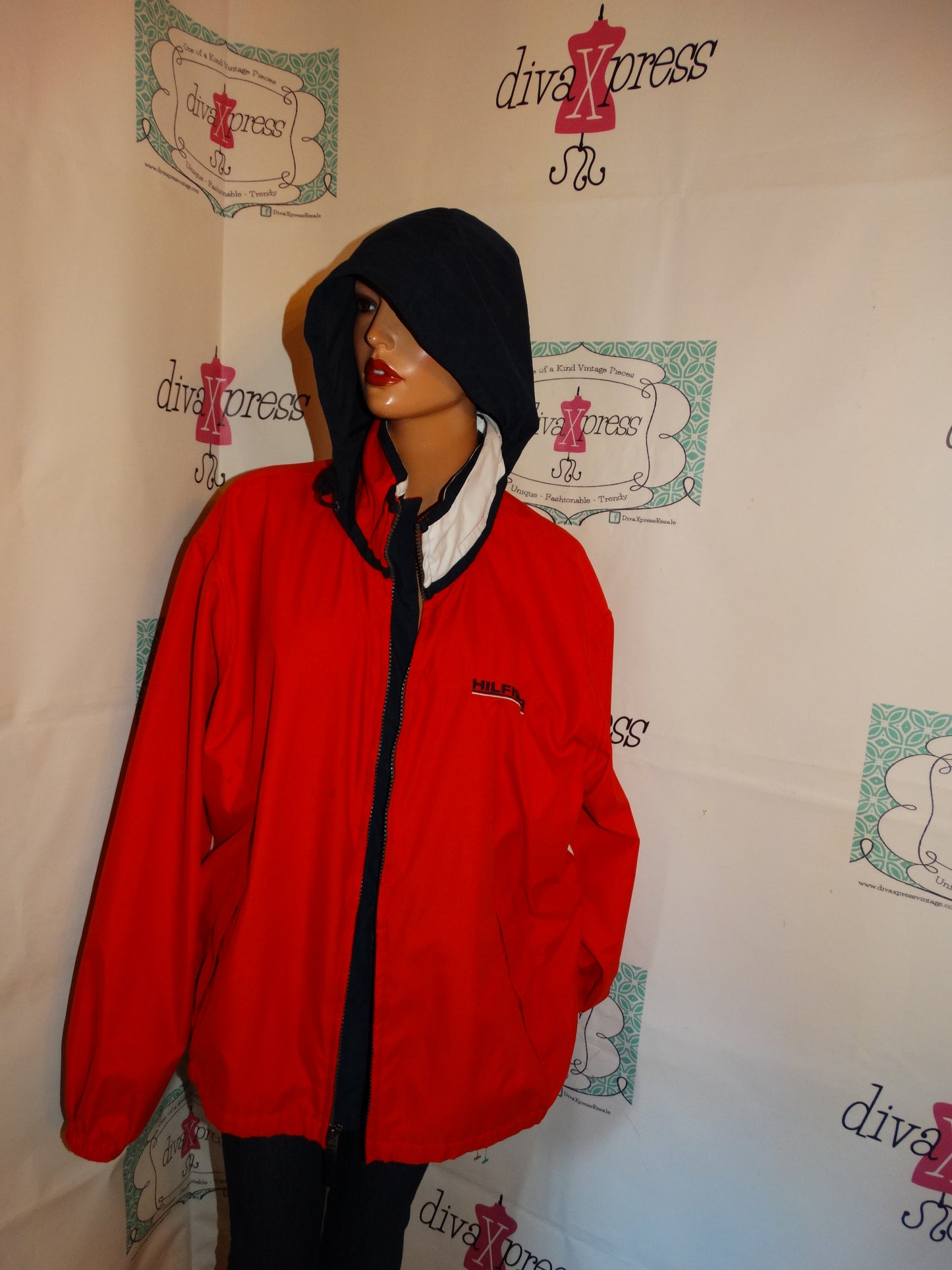 Vintage Tommy Hilfiger Red Hooded Jacket Size 1x