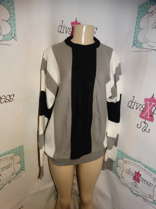 Vintage Purity Black/White/Gray Sweater Size XL
