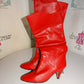 Vintage Red Leather Boots Size 8