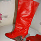 Vintage Red Leather Boots Size 8