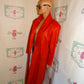 Vintage Pelle Cuir Red Leather Trench Coat Size L