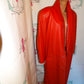 Vintage Pelle Cuir Red Leather Trench Coat Size L