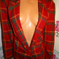 Vintage Lucia Pink Green Plaid Blazer Size L