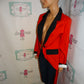 Vintage Red/Blck/White Tuxedo Blazer Size L