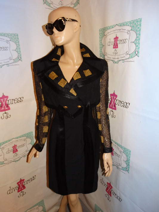 Vintage J Harris Black/Gold Dress Size M