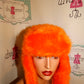 Vintage Orange Faux Fur Hat