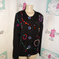 Vintage Victoria Jones Black Beaded Jewel Sweater 1x