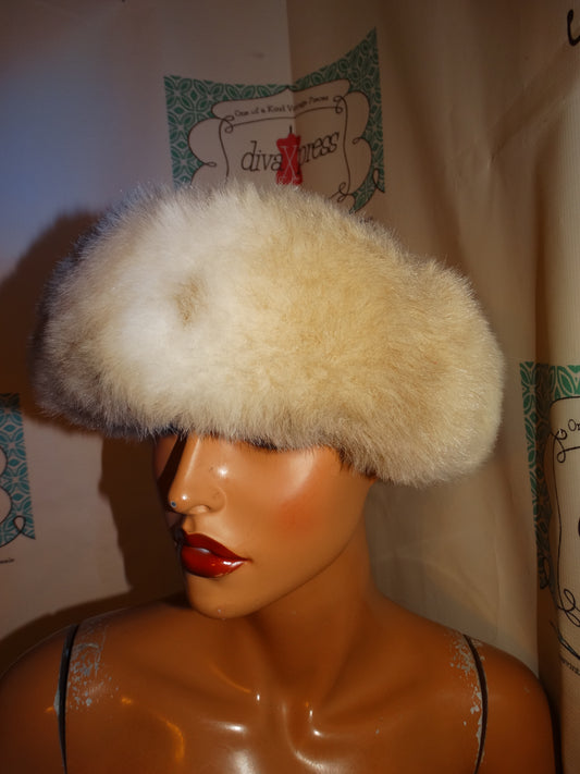 Vintage Cream Faux Fur Opening Headband