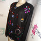Vintage Victoria Jones Black Beaded Jewel Sweater 1x