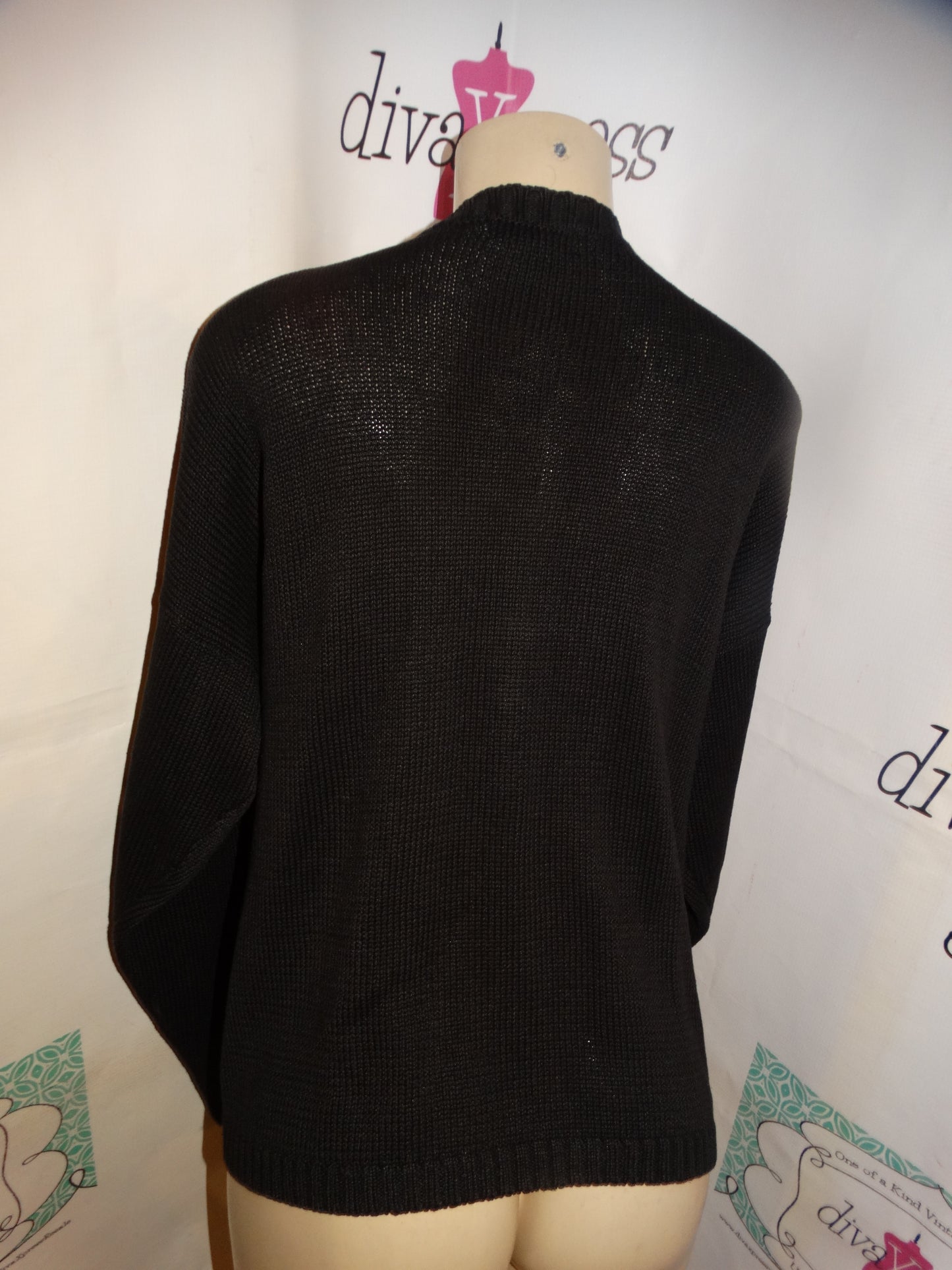 Vintage Victoria Jones Black Beaded Jewel Sweater 1x