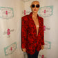 Vintage Max MAx REd/Black Beaded Blazer Size 1x