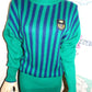 Vintage Plain Jane Green/Blue Stripe Sweater Dress Size M