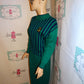 Vintage Plain Jane Green/Blue Stripe Sweater Dress Size M