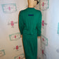 Vintage Plain Jane Green/Blue Stripe Sweater Dress Size M
