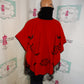Vintage Red Wool Poncho 1 Size Fits All