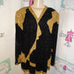 Vintage Judith Ann Plus Black/Gold Sequins Top Size 1x