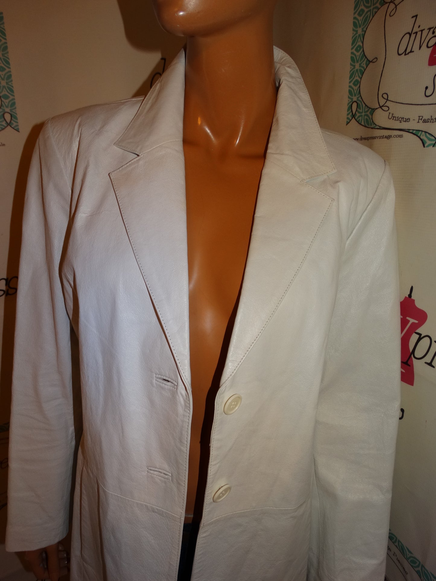 Vintage Romans White Leather Jacket Size 1x