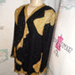 Vintage Judith Ann Plus Black/Gold Sequins Top Size 1x