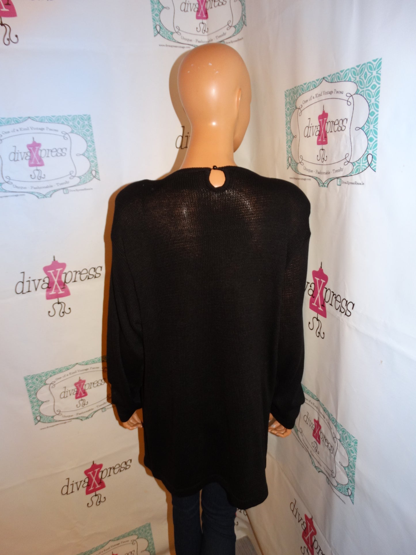 Vintage Trimmings Black Sequins Sweater Size 1x