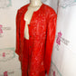 Vintage Raggmattaz Red Leather 2 Piece Skirt Set Size XL