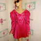 Vintage Pink Heavy Peplum Blouse Size L