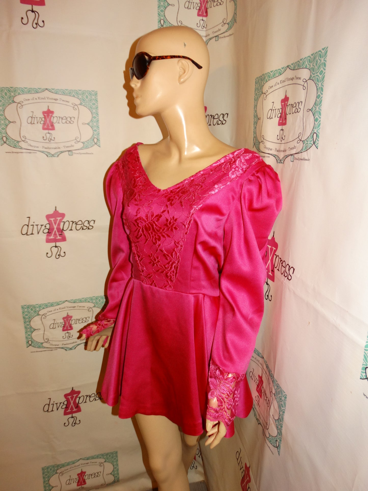 Vintage Pink Heavy Peplum Blouse Size L