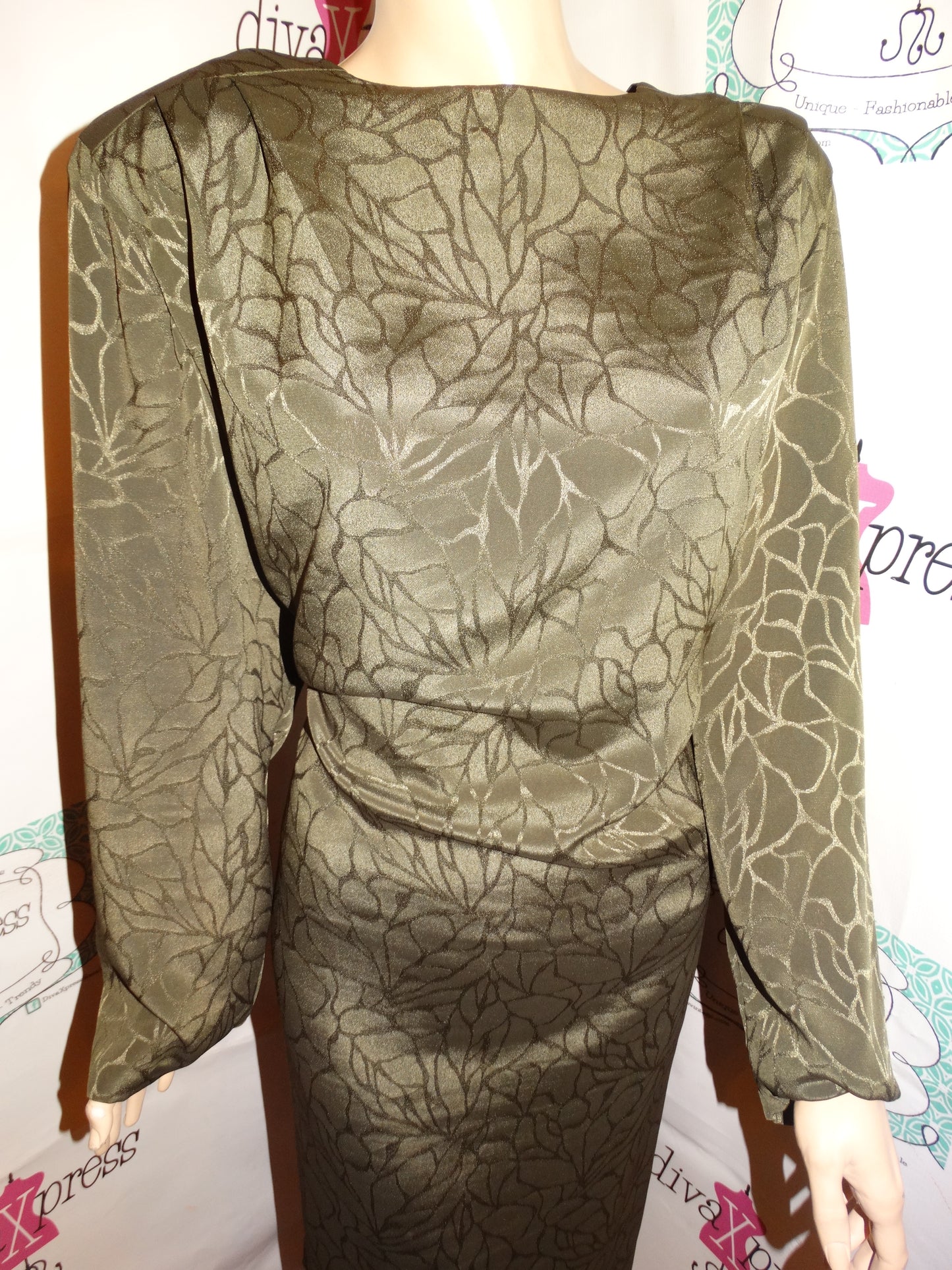 Vintage Olive Green Dress Size 1x