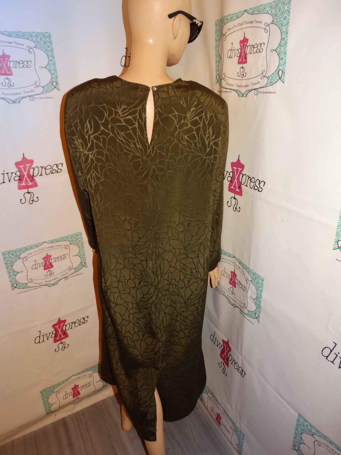 Vintage Olive Green Dress Size 1x
