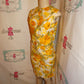 Vintage Yellow Cream Floral 2 Piece Skirt Set Size S