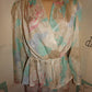 Vintage Ms. Classic White /Teal 2 Piece Peplum Size M