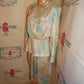Vintage Ms. Classic White /Teal 2 Piece Peplum Size M