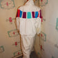 Vintage Lavon White Colorful Track Suit Size L