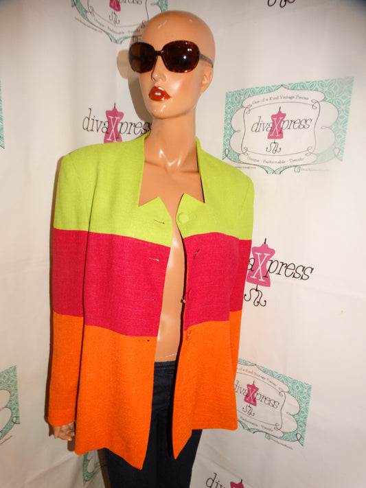 Vintage Morgan Miller Green/Pink Green, Orange Blazer Size L
