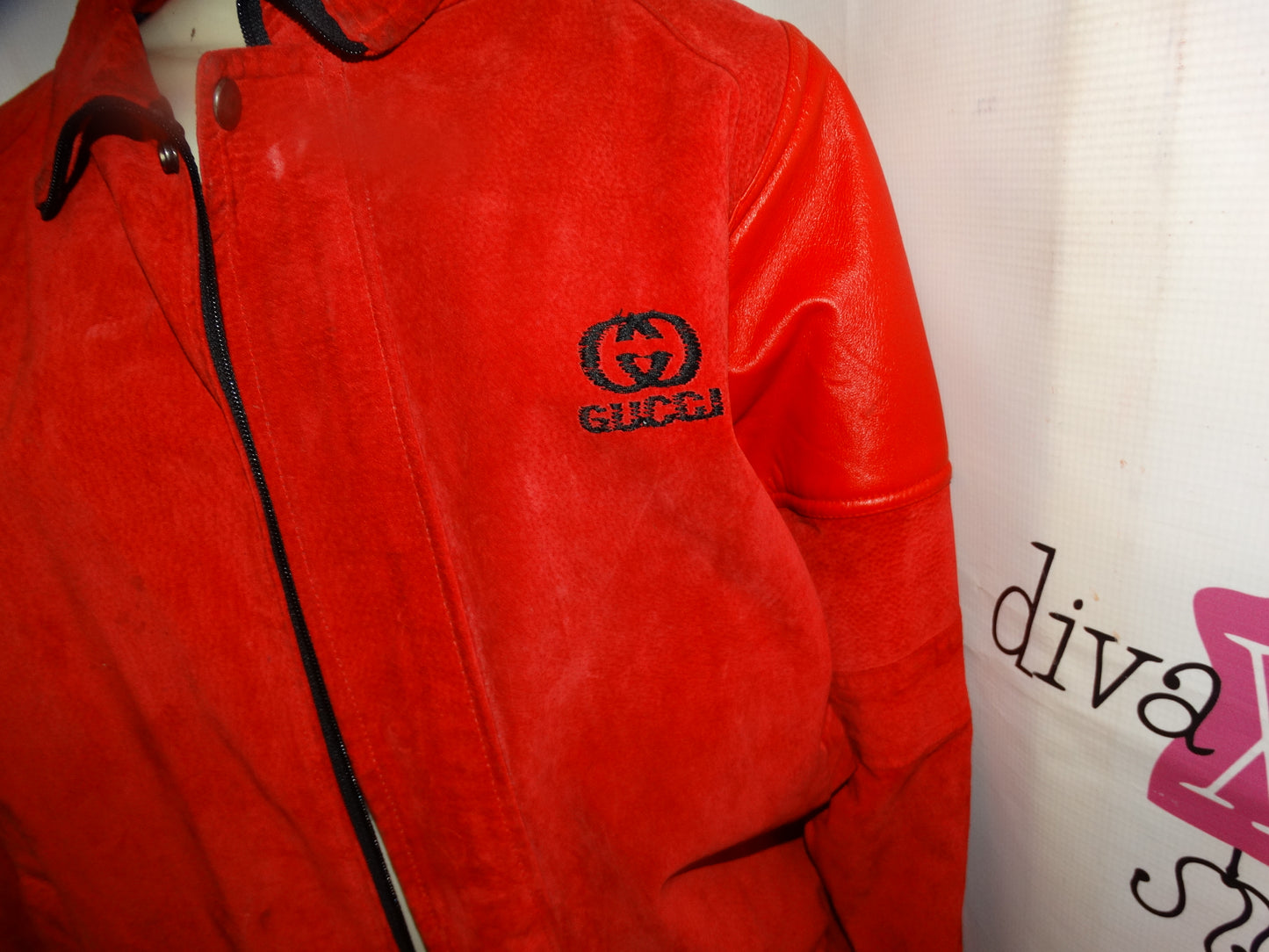 Vintage GG Red Suede 2 Piece Pants Set Size M