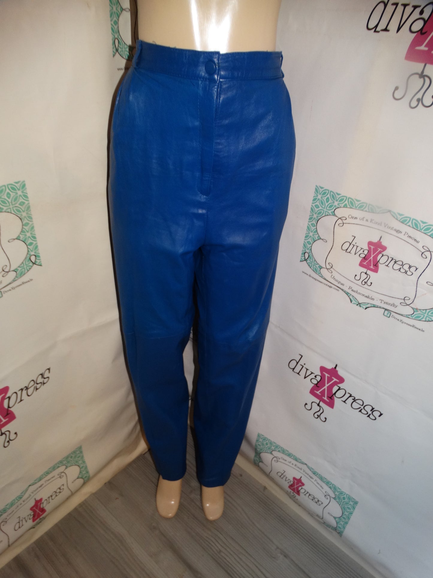 Vintage Leather Club Royal Blue Leather Pants Size 1x