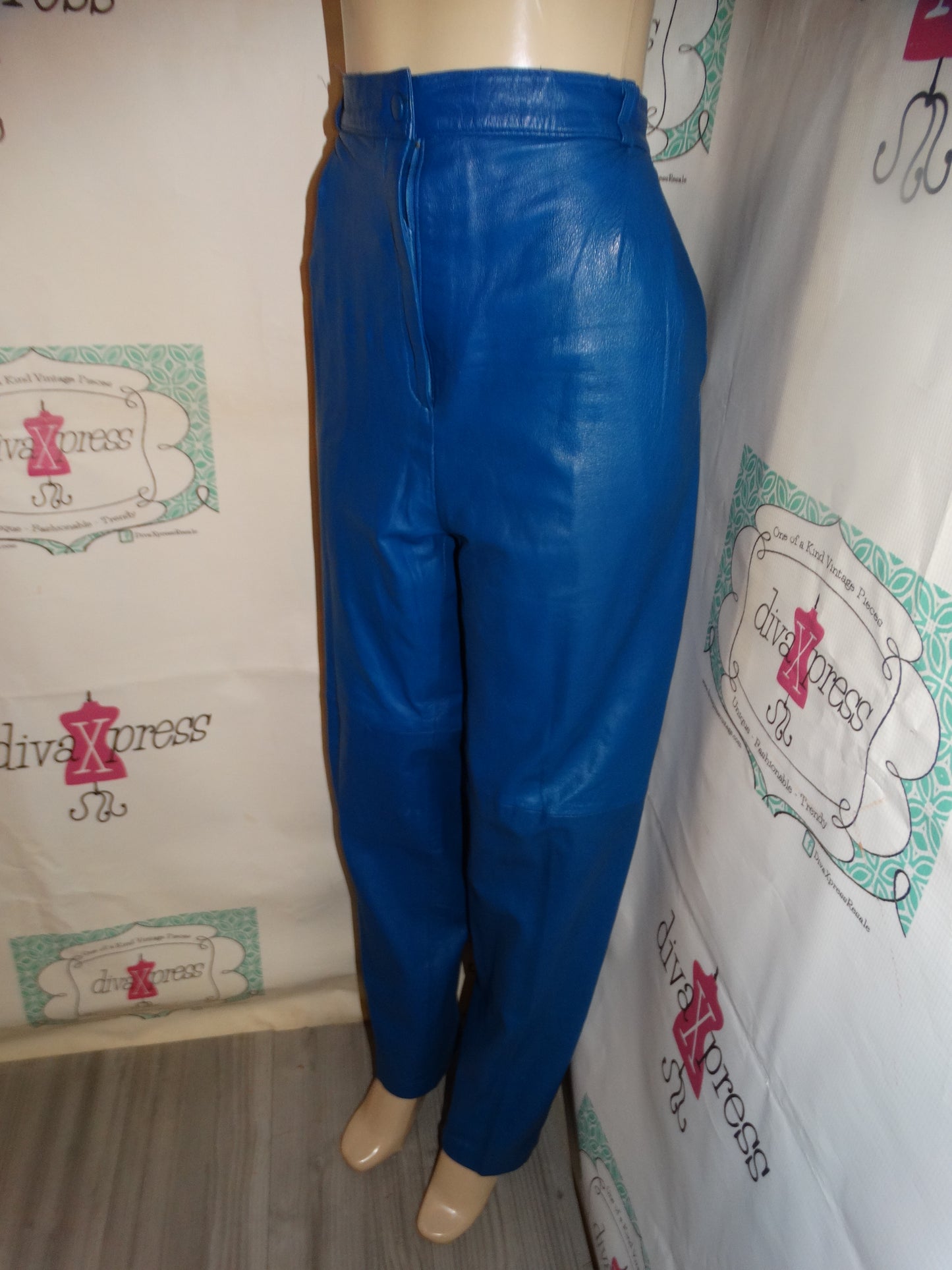 Vintage Leather Club Royal Blue Leather Pants Size 1x