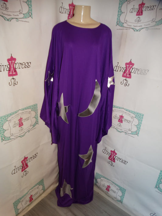 Vintage Purple/Silver Batwing Dress Size 2x
