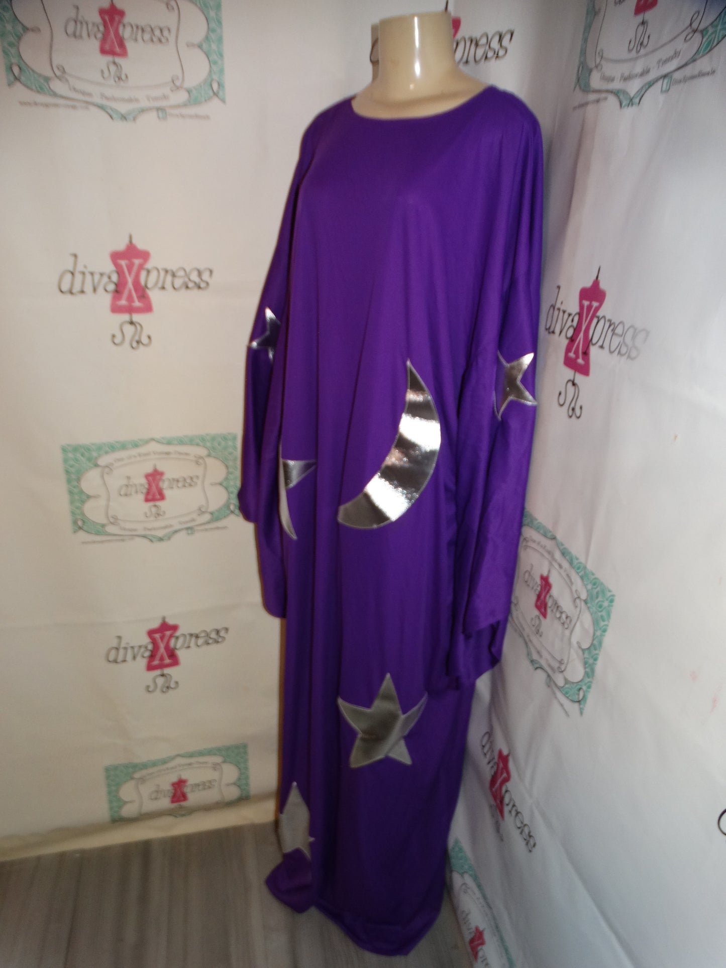 Vintage Purple/Silver Batwing Dress Size 2x