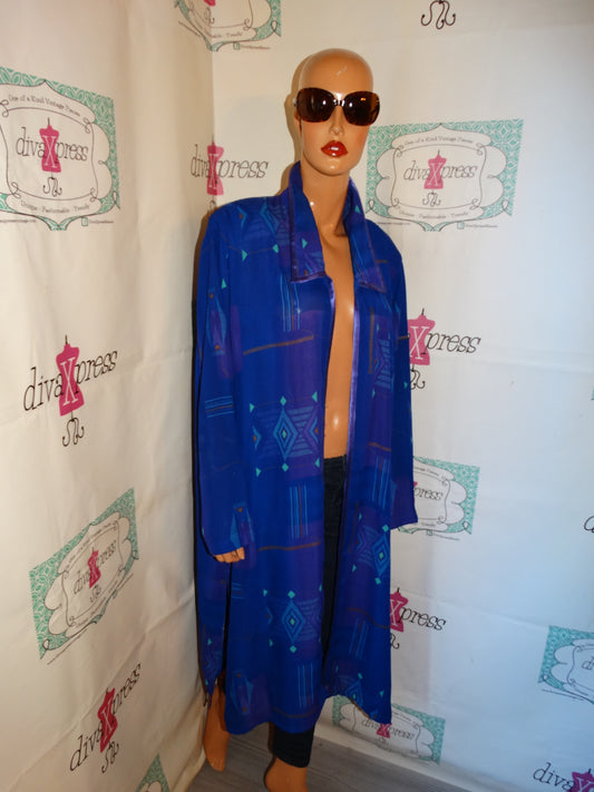 Vintage PT Style Purple/Green Sheer Sheer Duster Size 3x