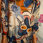 Vintage Tan/ Blue Face Blouse Size 3x