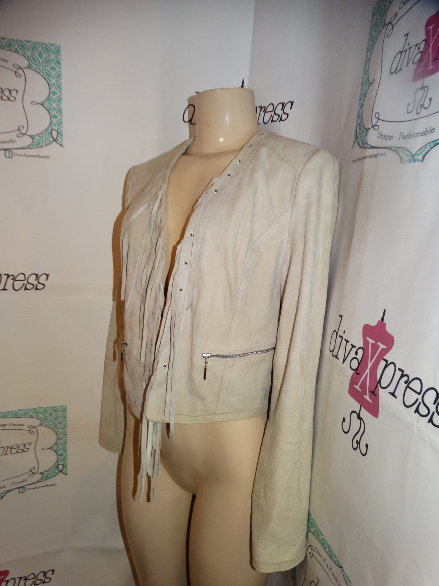 White House Suede Shingle Tan Jacket Size S
