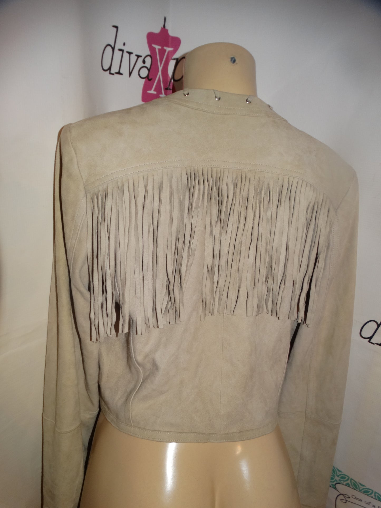 White House Suede Shingle Tan Jacket Size S